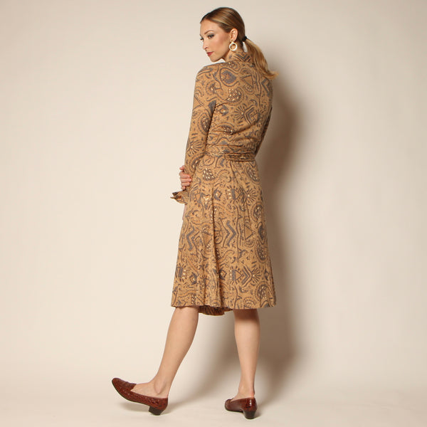 Vintage 70's Diane Von Furstenberg Italy Batik Print Wrap Dress