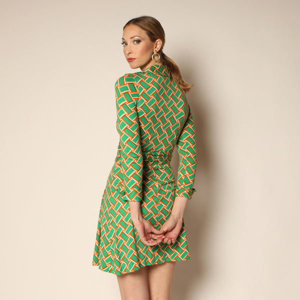 Vintage 70's Diane Von Furstenberg Italy Wrap Top + Skirt Set