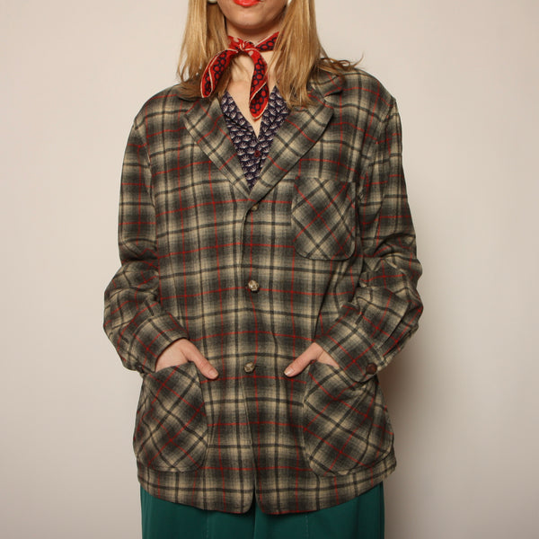 Vintage 60's Pendleton Plaid Wool Chore Jacket