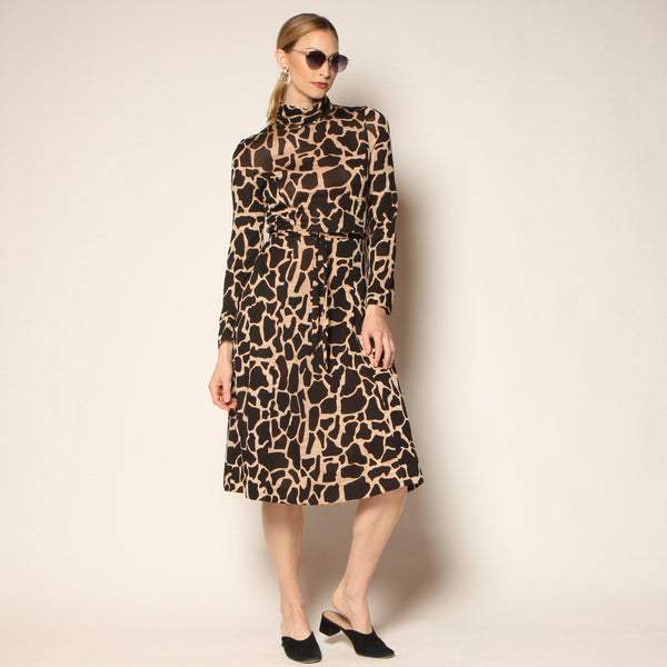 giraffe print midi dress Retrofete Lila Giraffe-Print Cocktail Dress