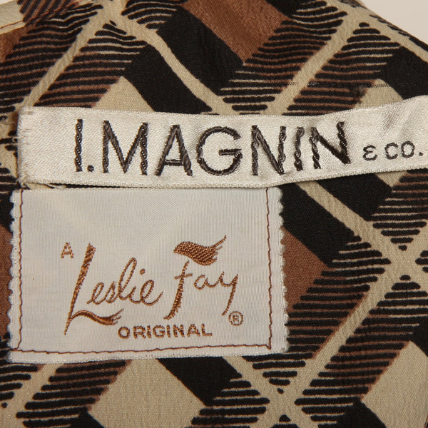 Vintage 60's I. Magnin Argyle Accordion Pleat Skirt Set
