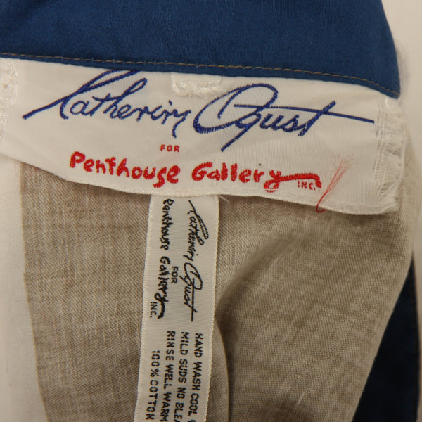 Vintage 70's Catherine Ogust Signed Print Cotton Dress