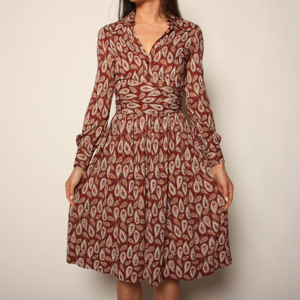 Vintage 70's Diane Von Furstenberg Italy Paisley Dress
