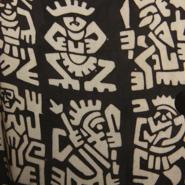 Vintage 80's Graphic Tribal Aztec Print Draped Jumpsuit