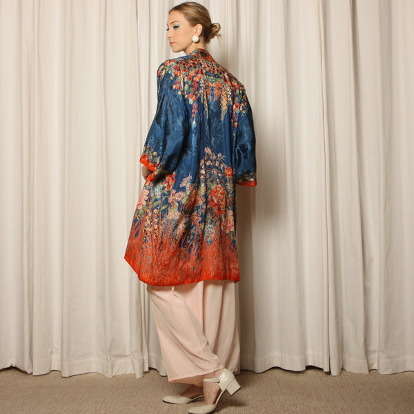 Vintage 40's/50's Japanese Floral Rayon Kimono Jacket