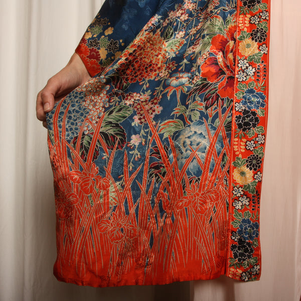 Vintage 40's/50's Japanese Floral Rayon Kimono Jacket
