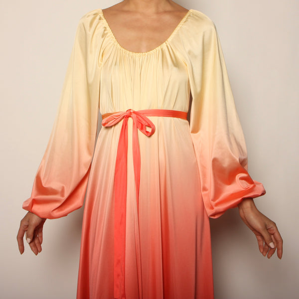 orange trapeze dress long Daisy Sun Trapeze Gown Teuta Matoshi