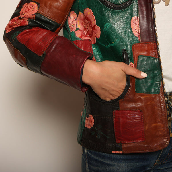 Vintage 70's Gandalf The Wizard Patchwork Leather Jacket
