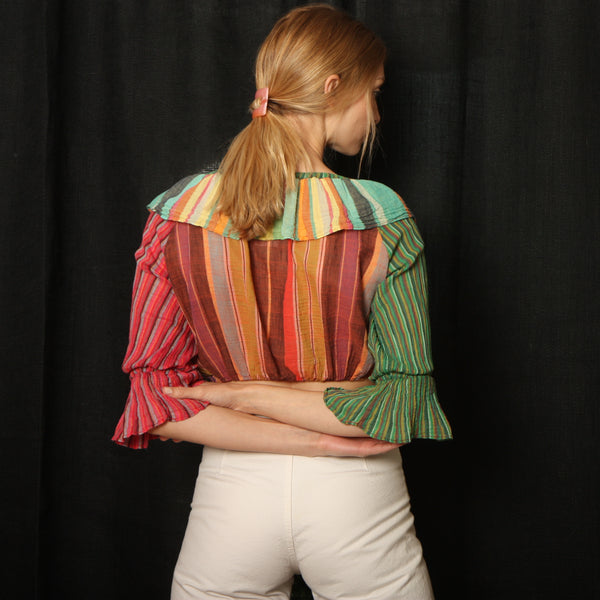 Vintage 70's Cotton Gauze Rainbow top