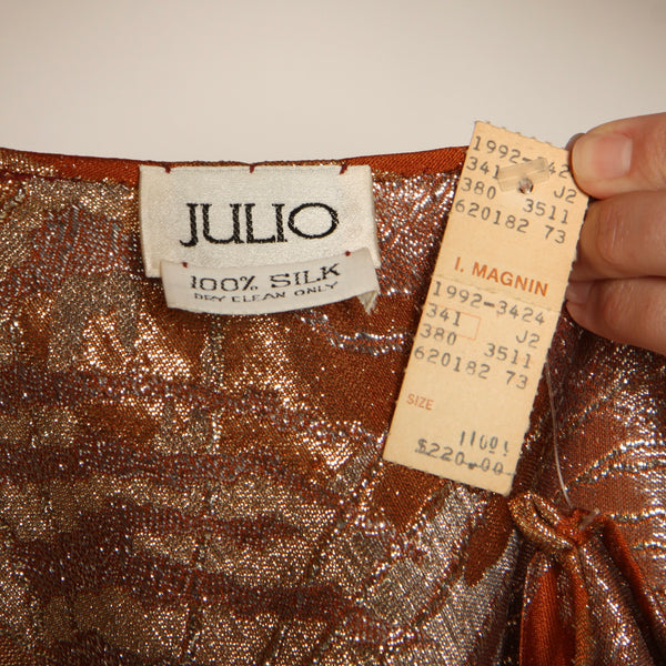 NWT Vintage 70's Julio Espada Metallic Silk Crop Camisole