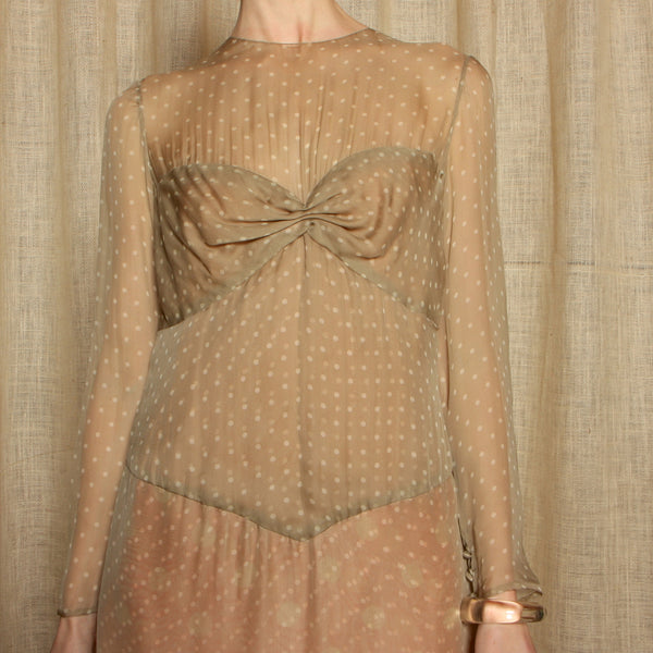 Vintage 70's Bill Blass Silk Chiffon Gown