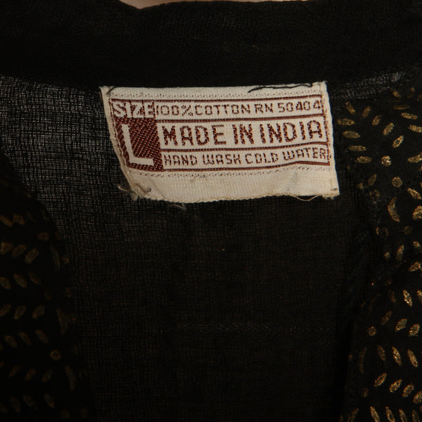 Vintage 70's India Cotton Gauze Block Print Dress