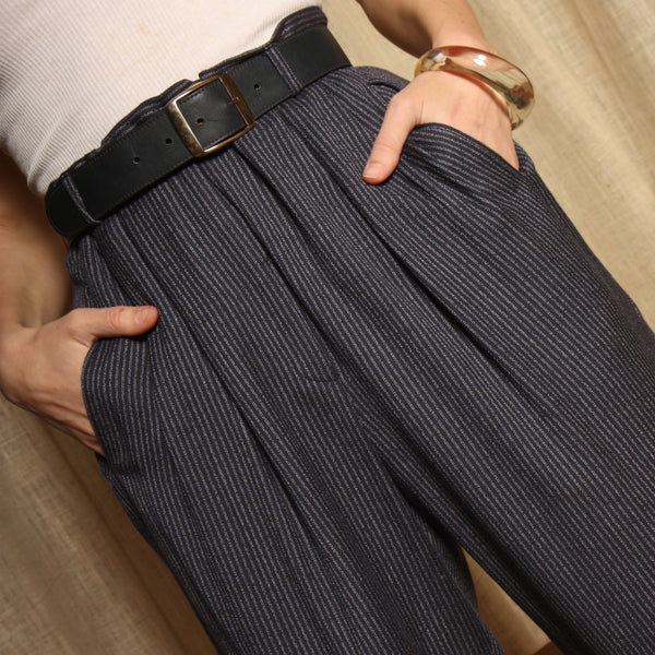 Vintage 80's Indigo Stripe Trousers