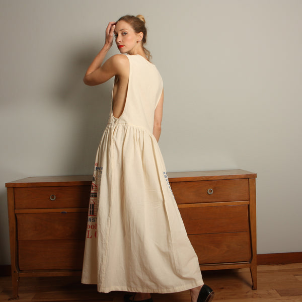 Vintage Cotton Feedsack Jumper Dress