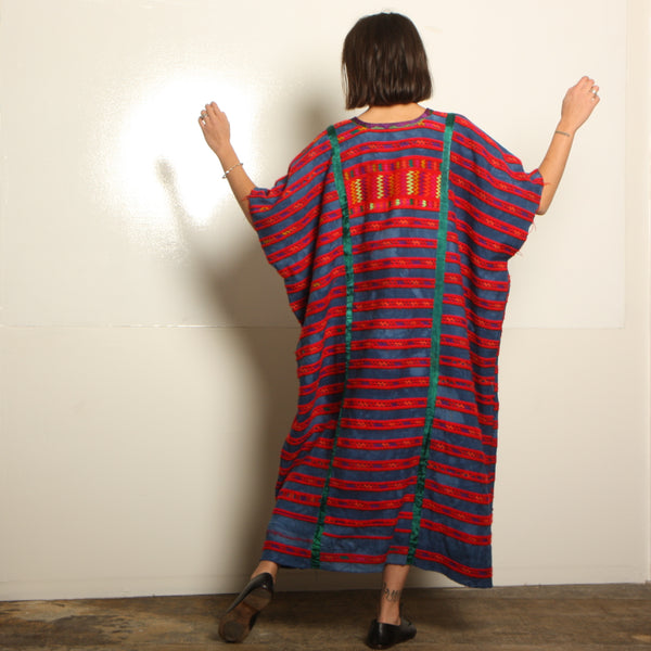 Vintage 70's Indigo Dyed Gautemalan Huipil Dress