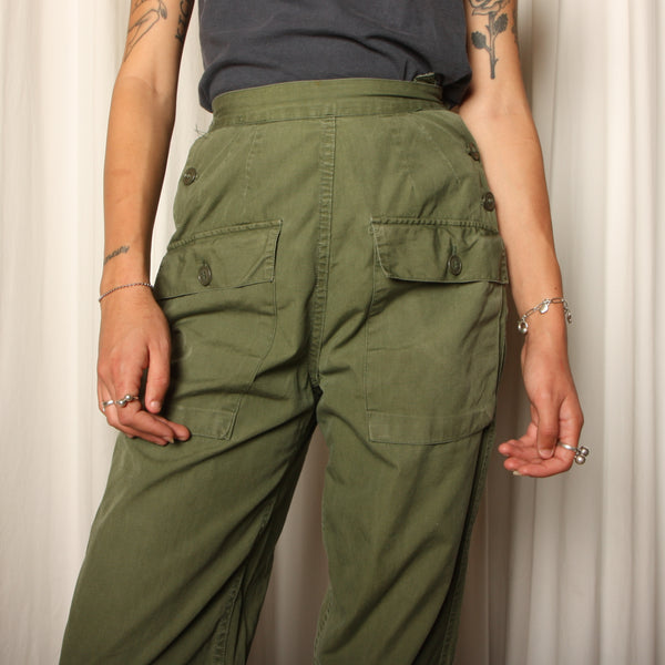 Vintage 50's/60's Side Button Cotton Army Pants