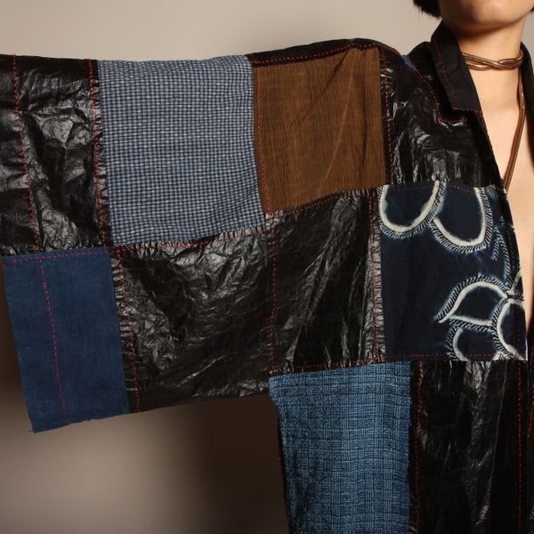 Vintage Patchwork Fiber Art Kimono