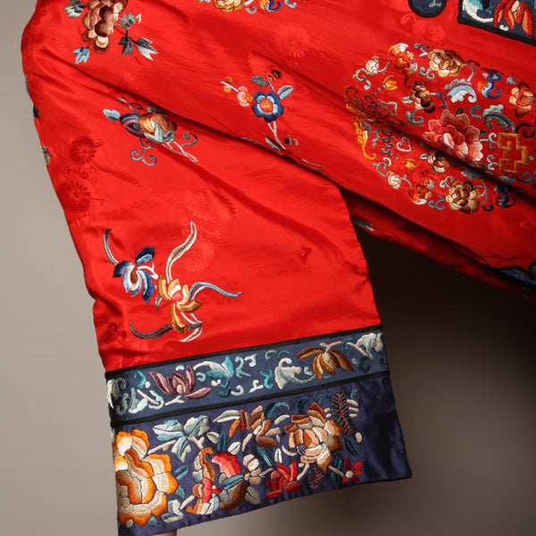 Vintage 40's Embroidered Chinese Silk Pajama Set