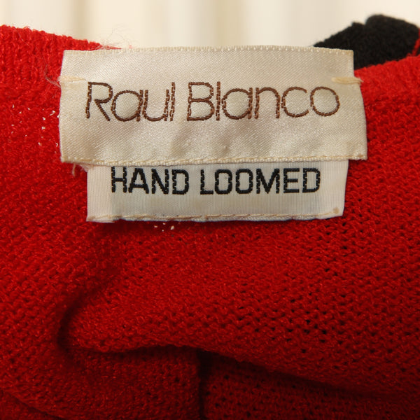 Vintage 80's Raul Blanco Hand Loomed Sculptural Roses Dress