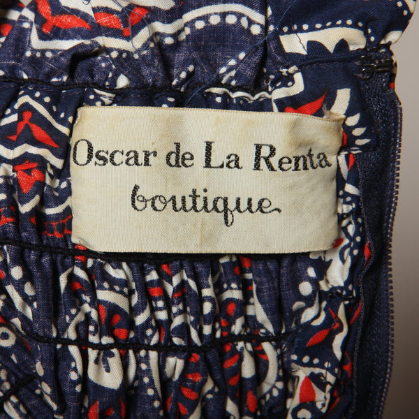 Vintage 70's Oscar de La Renta Boutique Bandana Dress