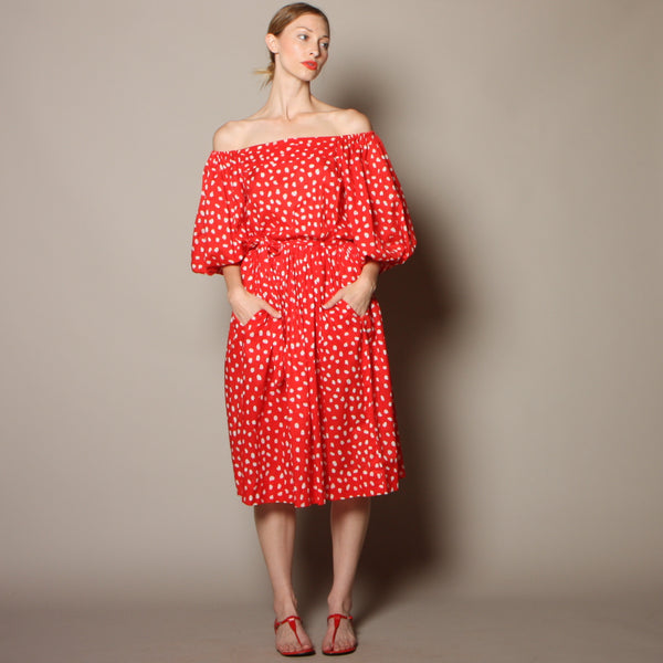 Vintage 70's Stanley Sherman Cotton Dots Dress
