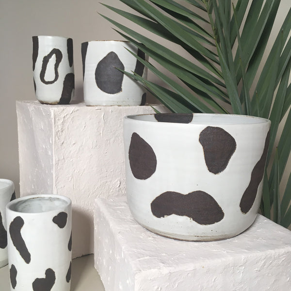 Black + White Dalmation Planter (large)