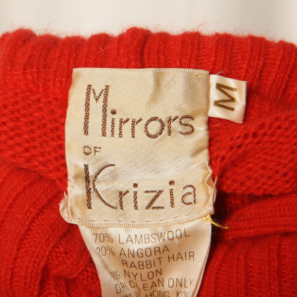 Vintage 80's Krizia Black Panthers Intarsia Knit Dress