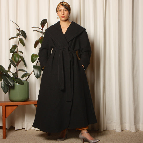 Vintage 80's Bettina Reidel for I. Magnin Wool Wrap Coat