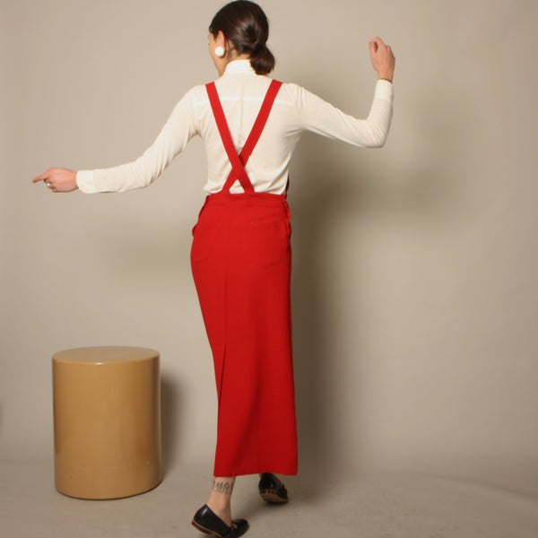 Vintage 90's Campari Red Wool Jumper Dress