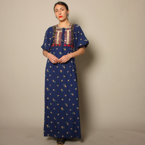 Vintage 70's Folk Afghan Ceremonial Kuchi Tribe Dress