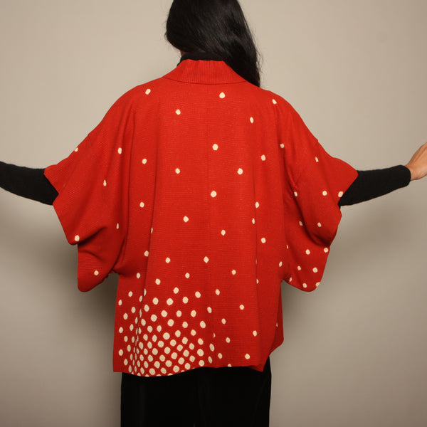 Vintage 70's Shibori Op-Art Dots Haori Coat