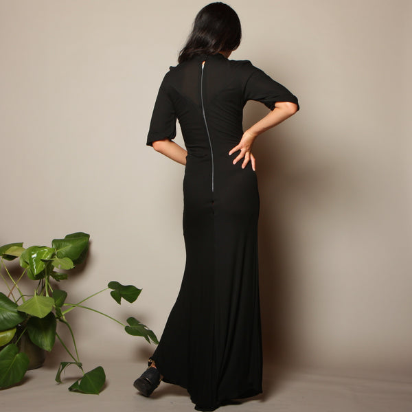 Vintage 30's Silk Crepe Jersey Bias Gown
