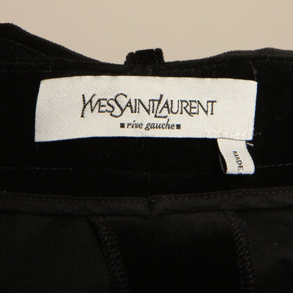 Yves Saint Laurent Black Velvet Crop Knickers Pants