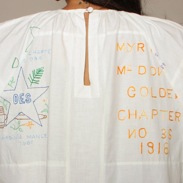 Trapeze Dress - Mid Century Embroidered Masonic Quilt