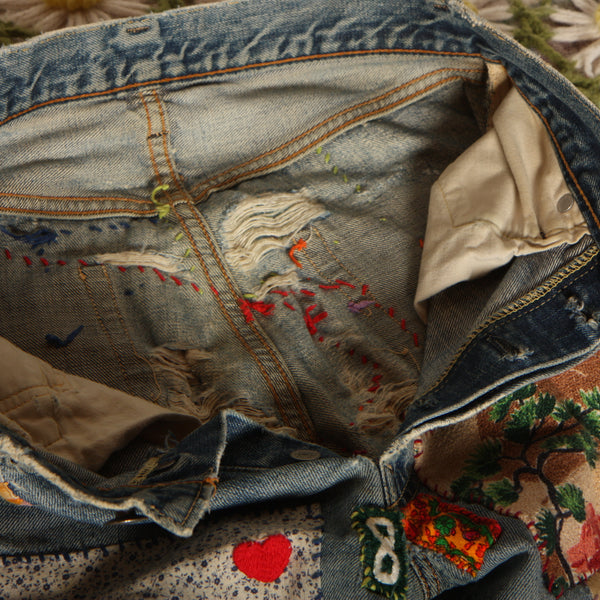 Vintage Late 1960's Levi's Hand Patched Selvedge Jeans