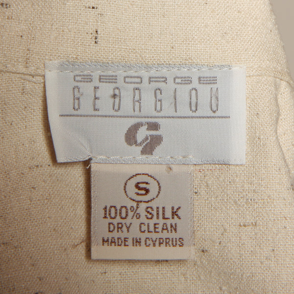 Vintage 80's Natural Raw Silk Belted Jacket