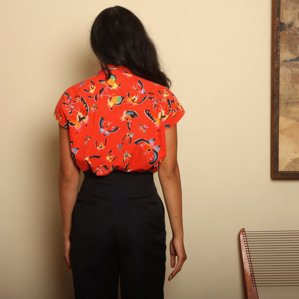 Vintage 90's Kenzo Butterfly Pajama Top