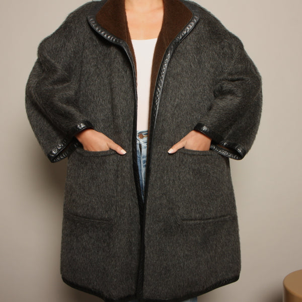 Vintage 1960's Bonnie Cashin Reversible Wool Swing coat