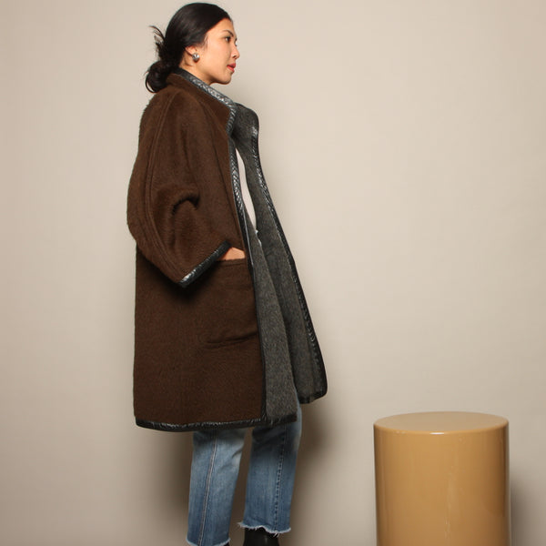Vintage 1960's Bonnie Cashin Reversible Wool Swing coat