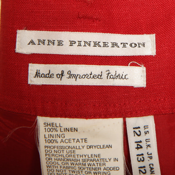 Vintage Anne Pinkerton Campari Linen Pants