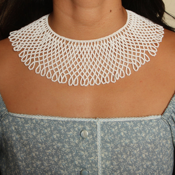 Vintage Beaded Lace Collar Necklace