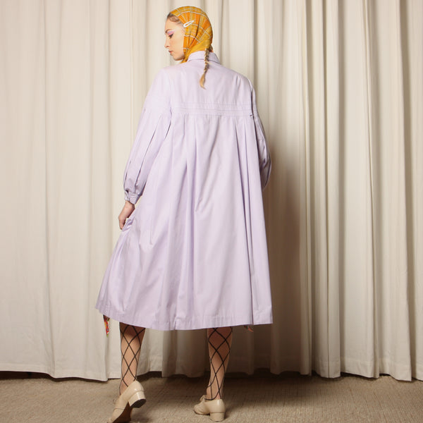 Vintage 70's Count Romi Lilac Pleated Trapeze Trench
