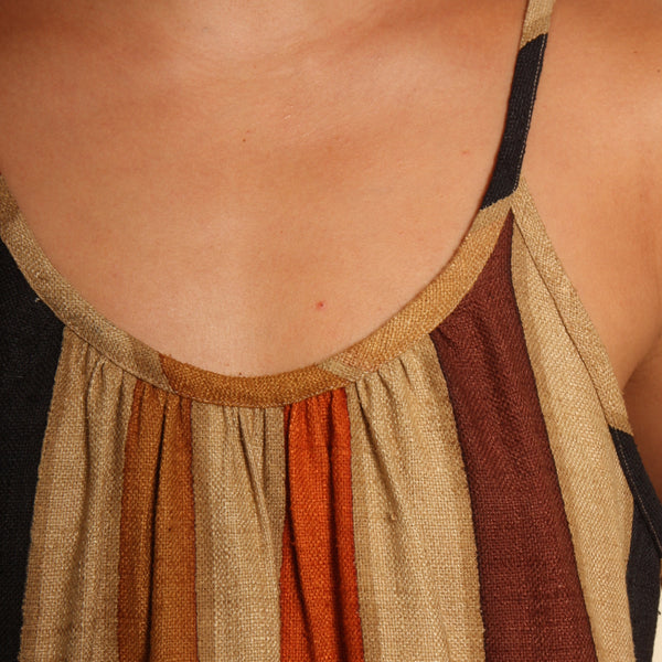 Camisole Trapeze Dress - Hand Painted Raw Silk