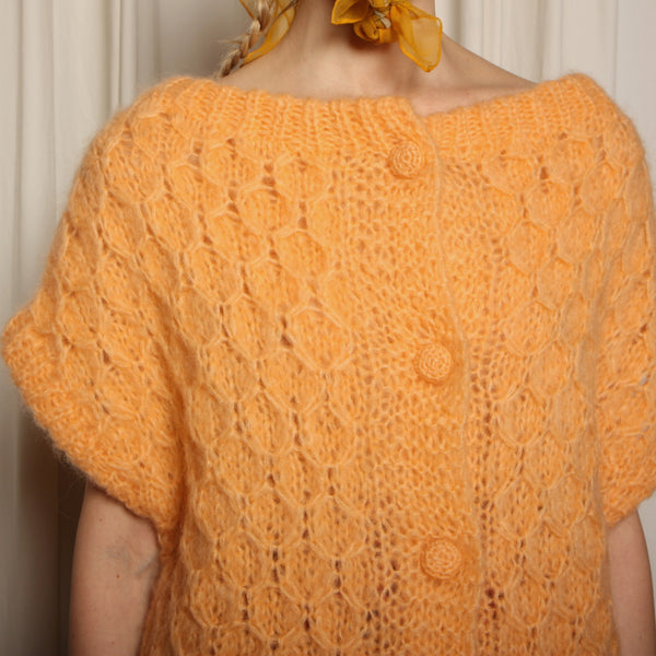 Vintage 50's Cantaloupe Mohair Italian Knit Jumper