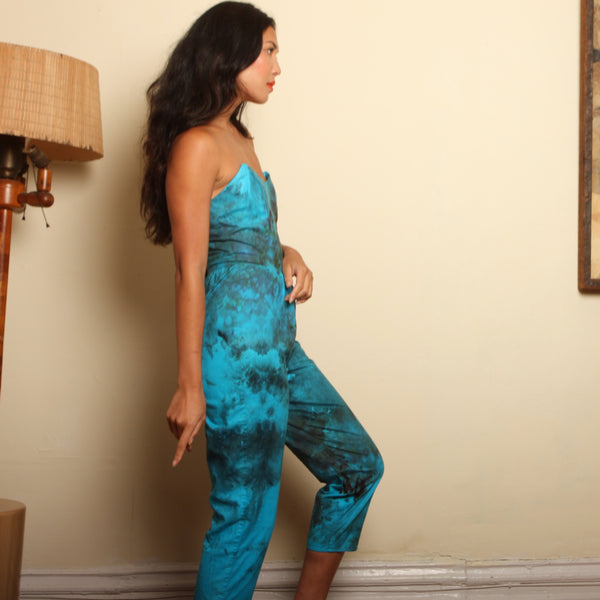 Vintage 80's Hand Dyed Sweetheart Jumpsuit