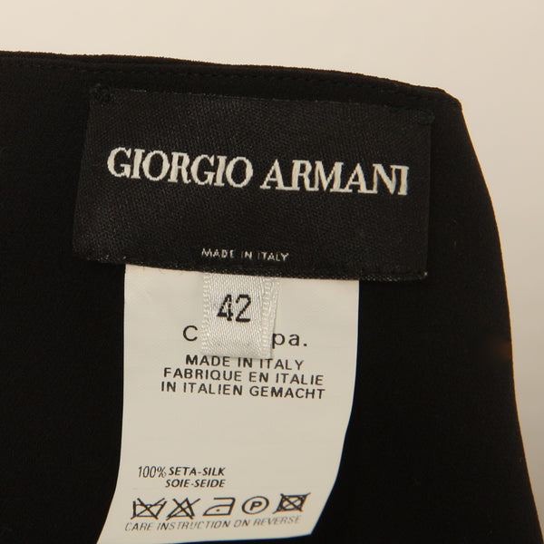 Giorgio Armani Black Silk Ruched Bustier