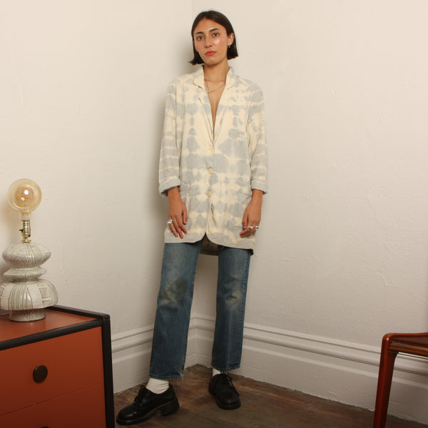 Vintage 80's Raw Silk Shibori Dyed Jacket