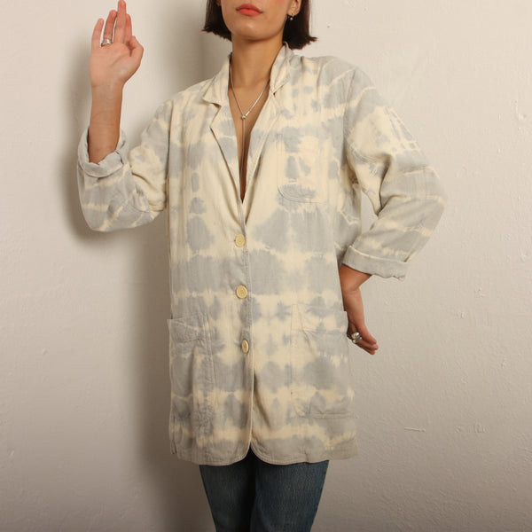 Vintage 80's Raw Silk Shibori Dyed Jacket