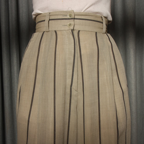 Vintage 80's Zanella Italian Wool Gauze Stripe Trousers