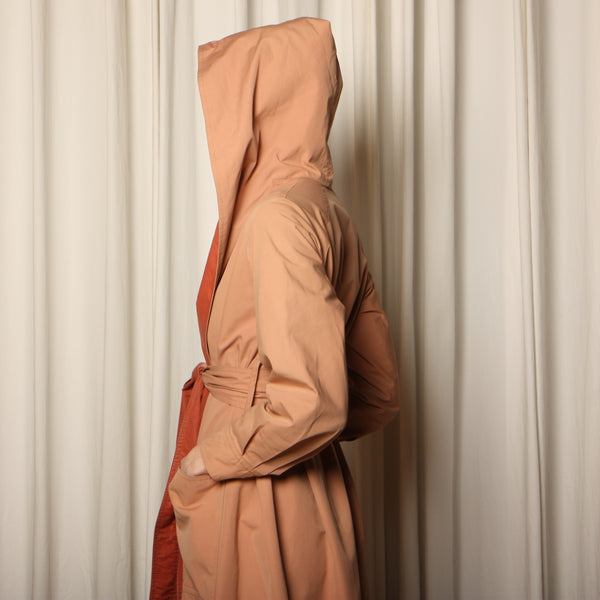 Vintage 70's Reversible Terracotta + Putty Cotton Trench